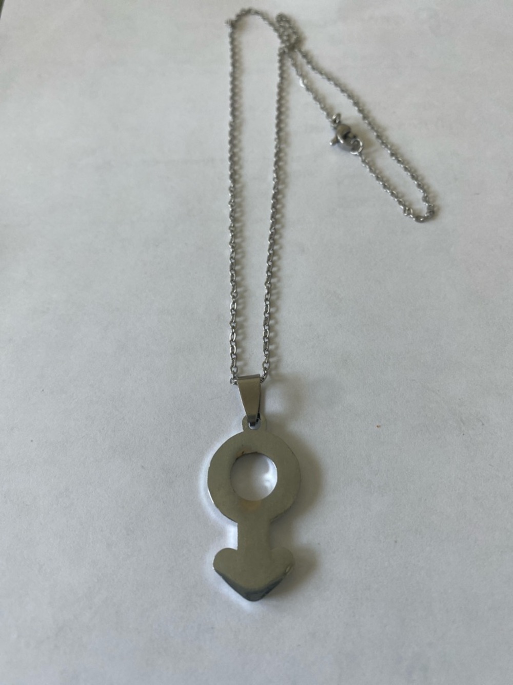Silver Stainless Steel Arrow Circle Pendant Necklace Mens